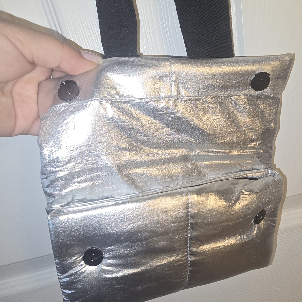 All Saints Silver Puffer Crossbody Bag - Picture 5 of 15